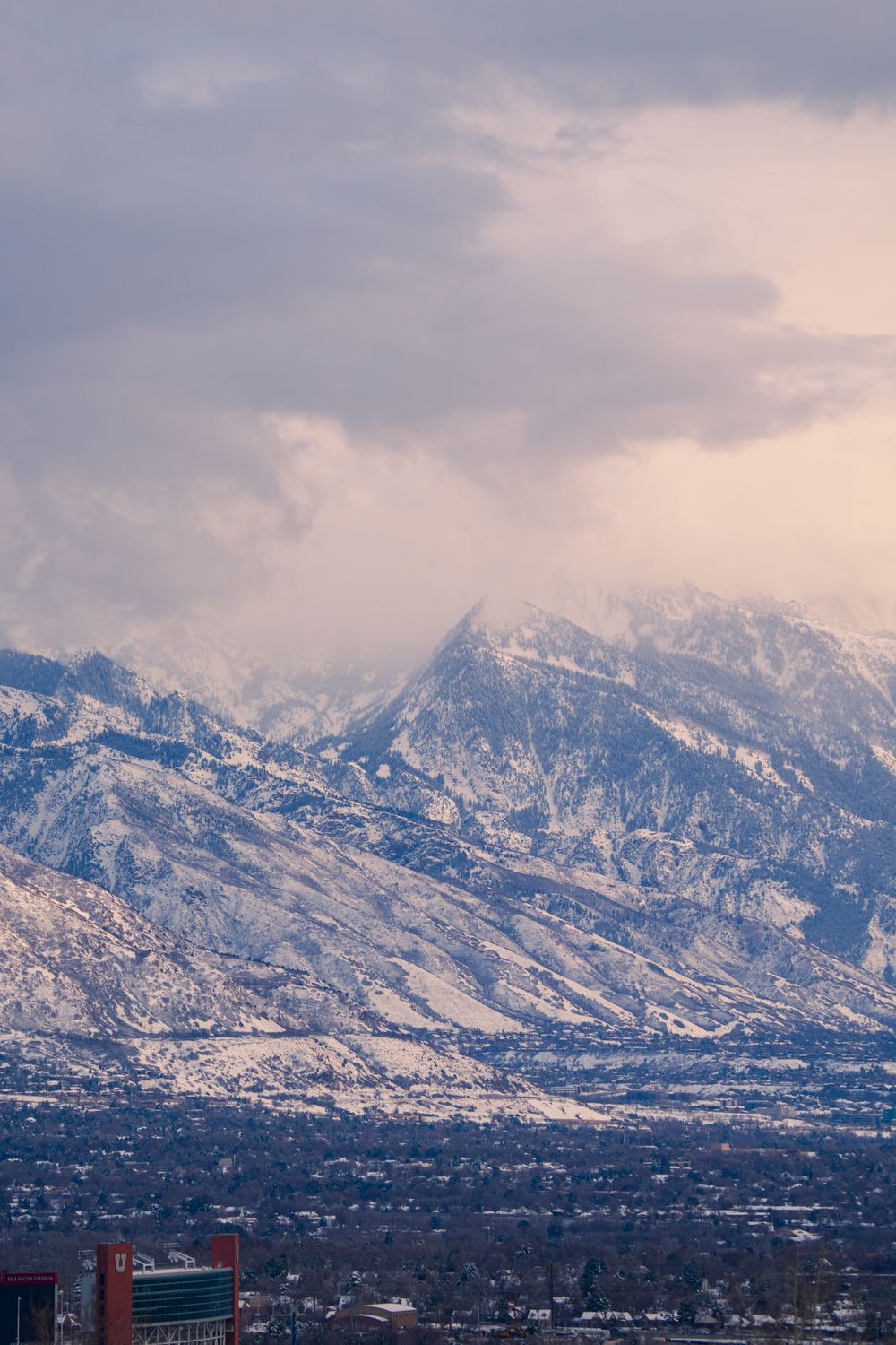 Mount Wasatch Snow-Capped Wasatch Mountains in Spring Sunset · Free Stock Photo