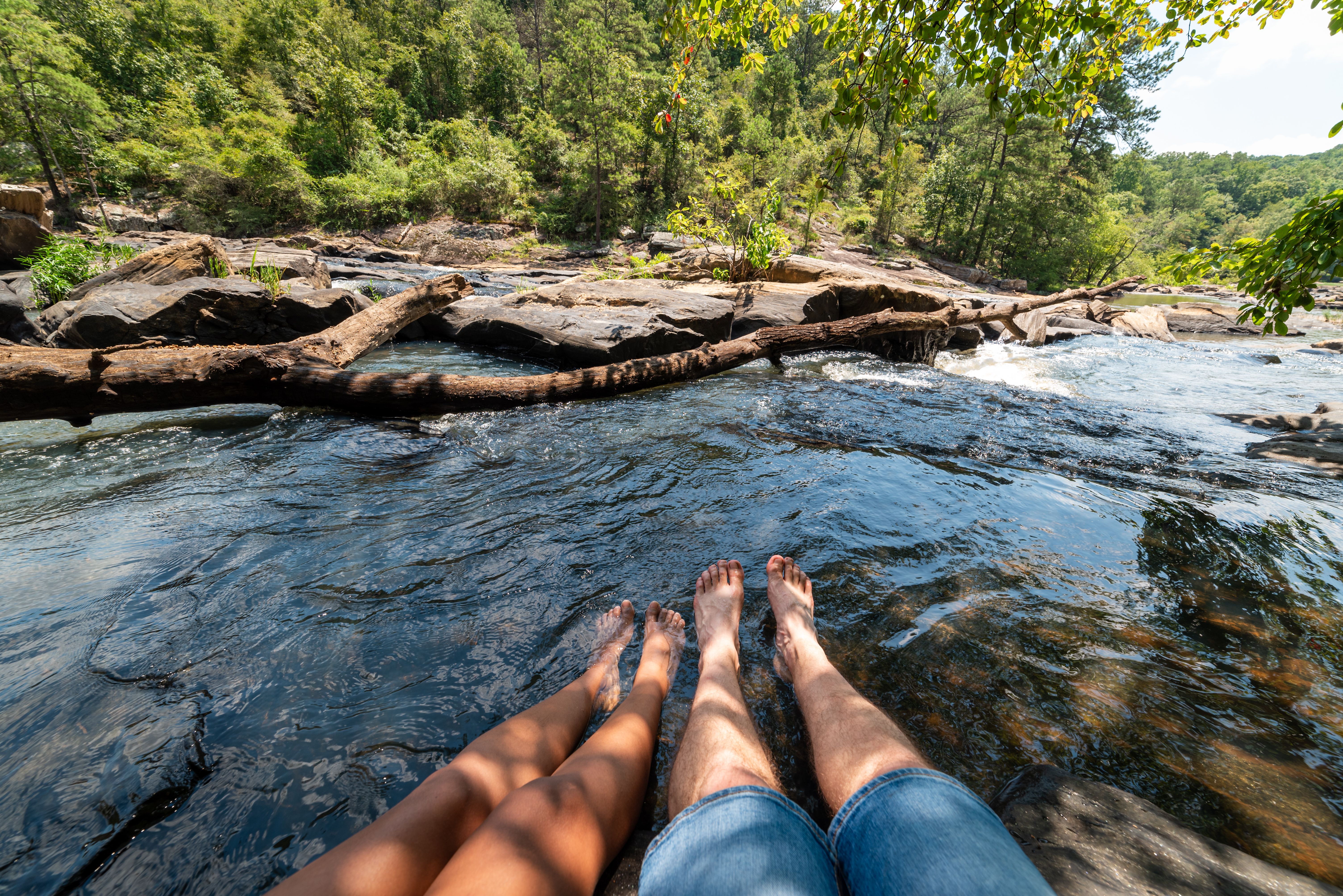 Sliding Rock on the floor of Tallulah Gorge