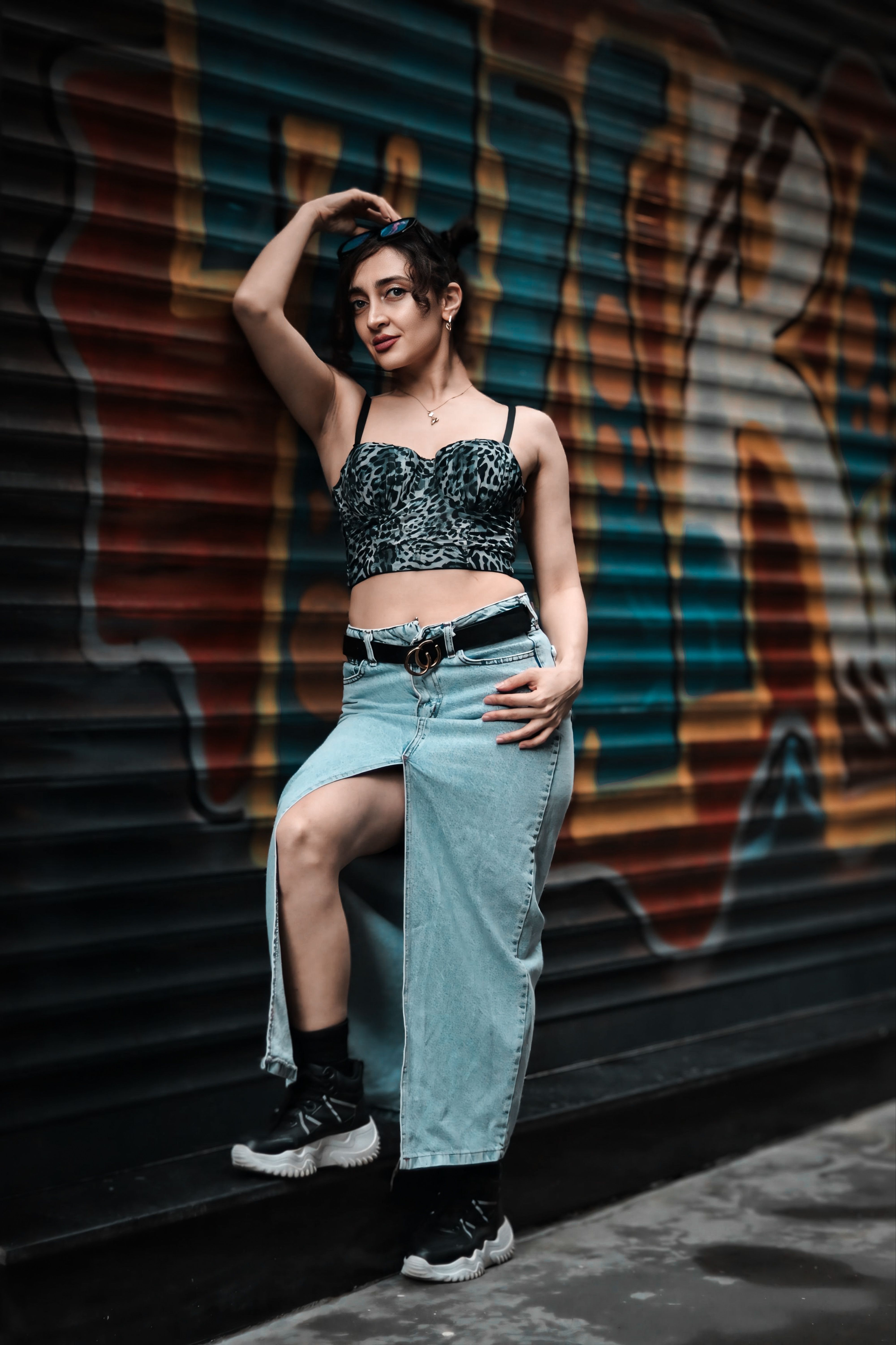 Saia Jeans Longa