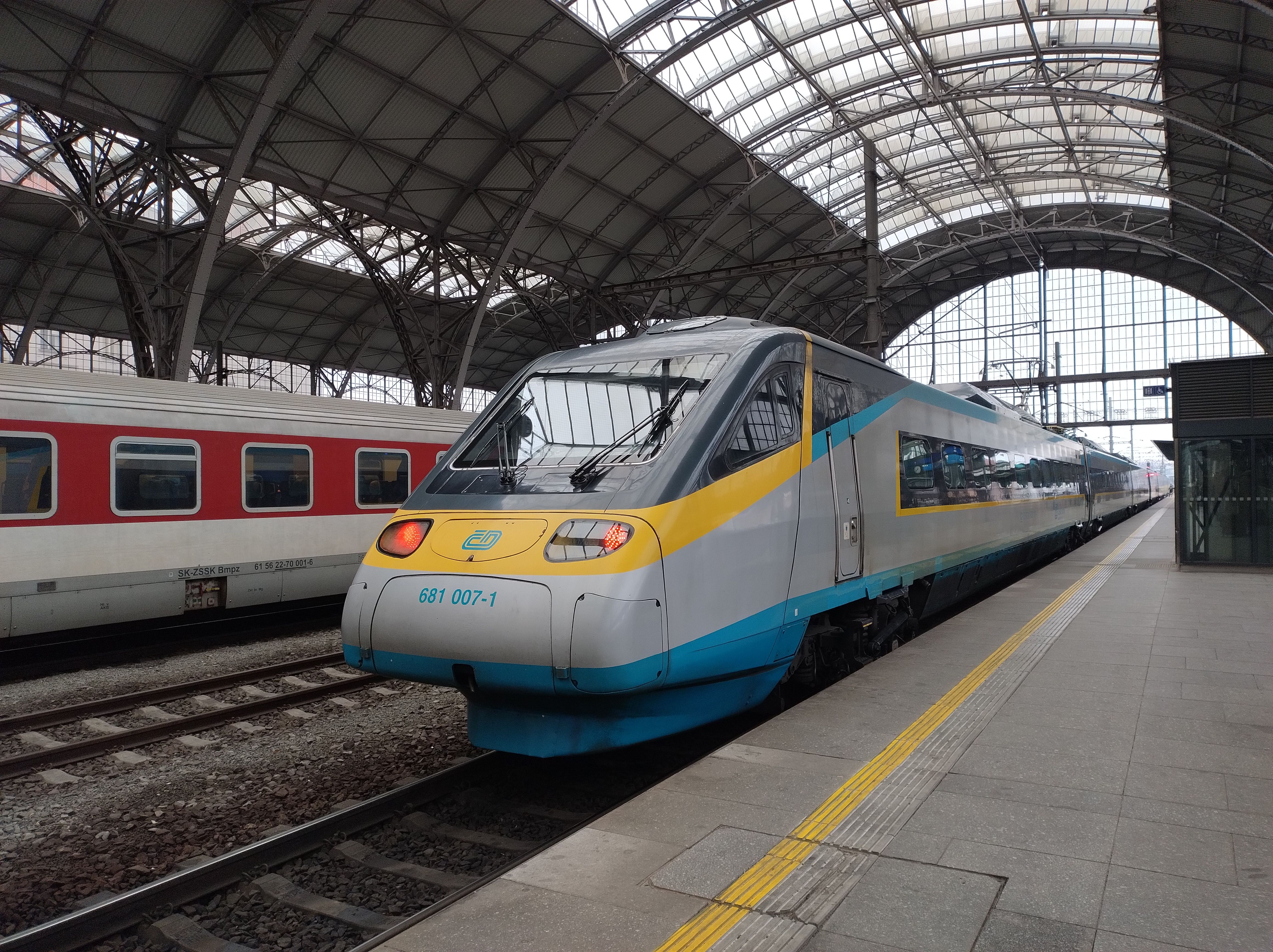 Comfortable interior of an InterCity train in Slovakia