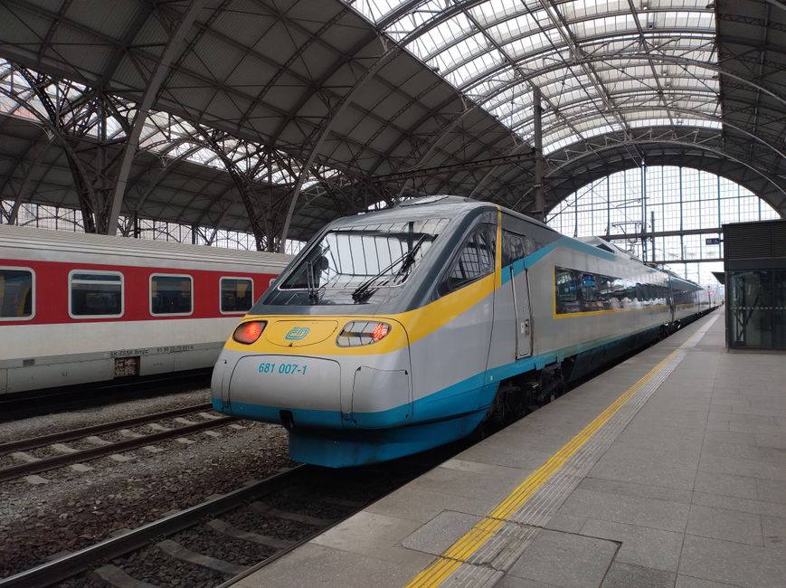 Comfortable interior of an InterCity train in Slovakia