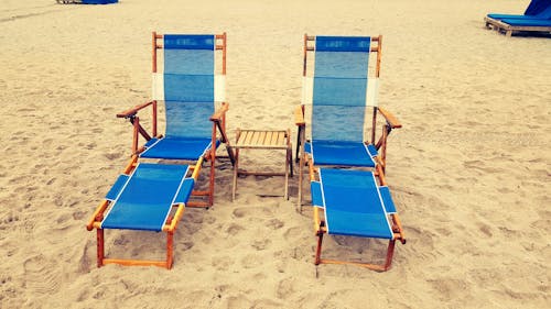 무료 모래 의자 스톡 사진