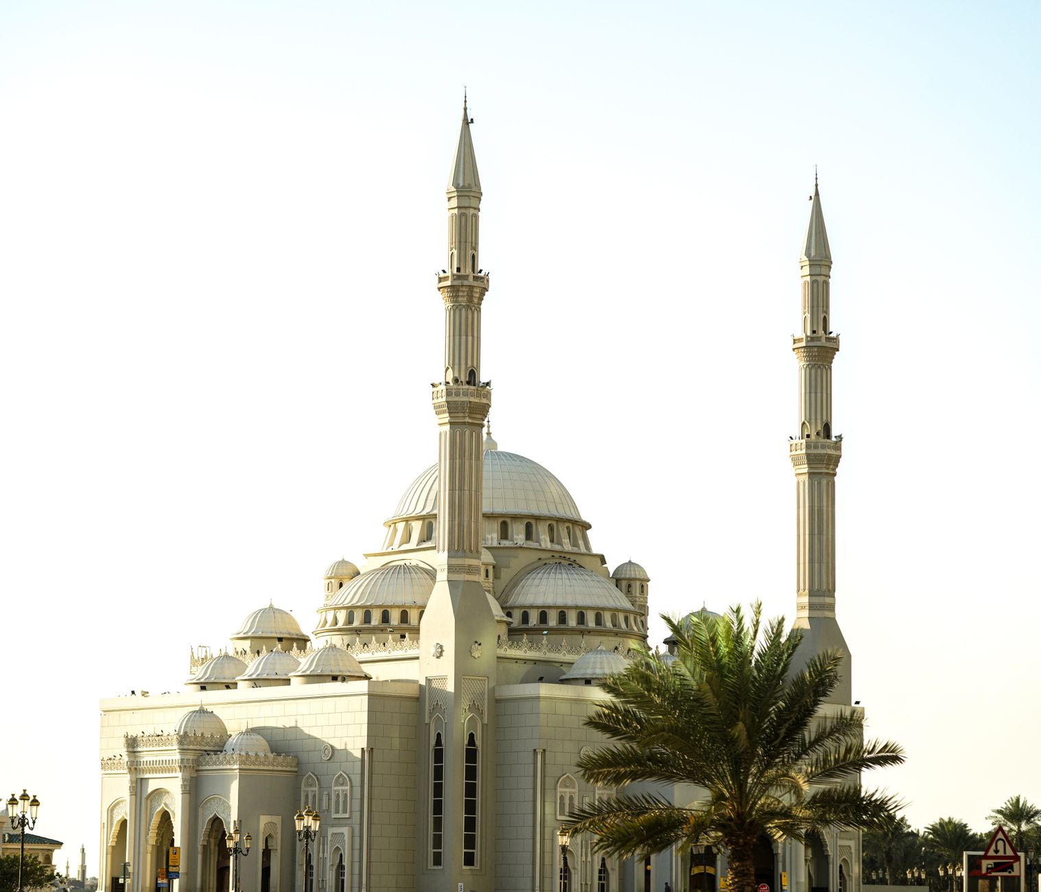 Captivating image of Al Noor Mosque showcasing Dubai's architectural beauty against a clear sky., Middle East travel with a regional eSIM