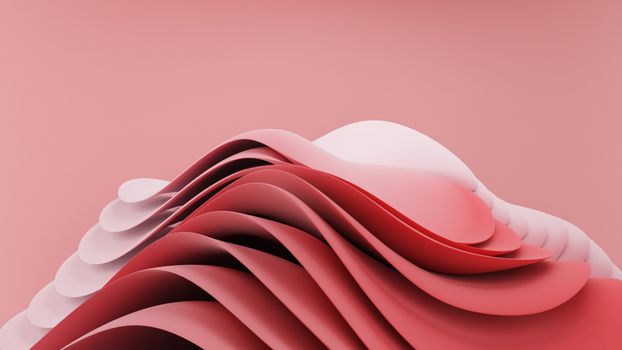Abstract pink wave-like forms create a vibrant and minimalist composition, perfect for modern designs.