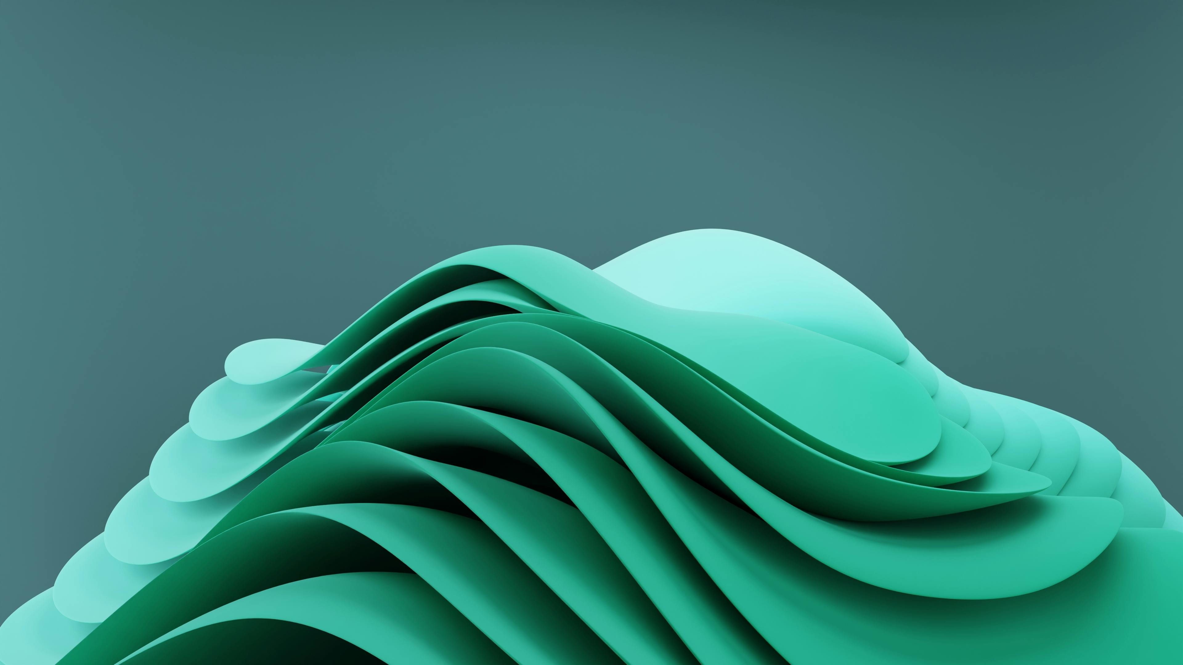 De franc Patró ondulat de color verd abstracte llis i fluid amb un disseny minimalista. Foto d'estoc