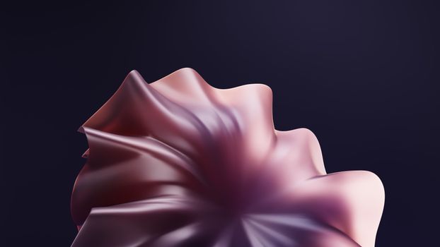 A minimalistic abstract 3D shape resembling a folded fabric with soft lighting.