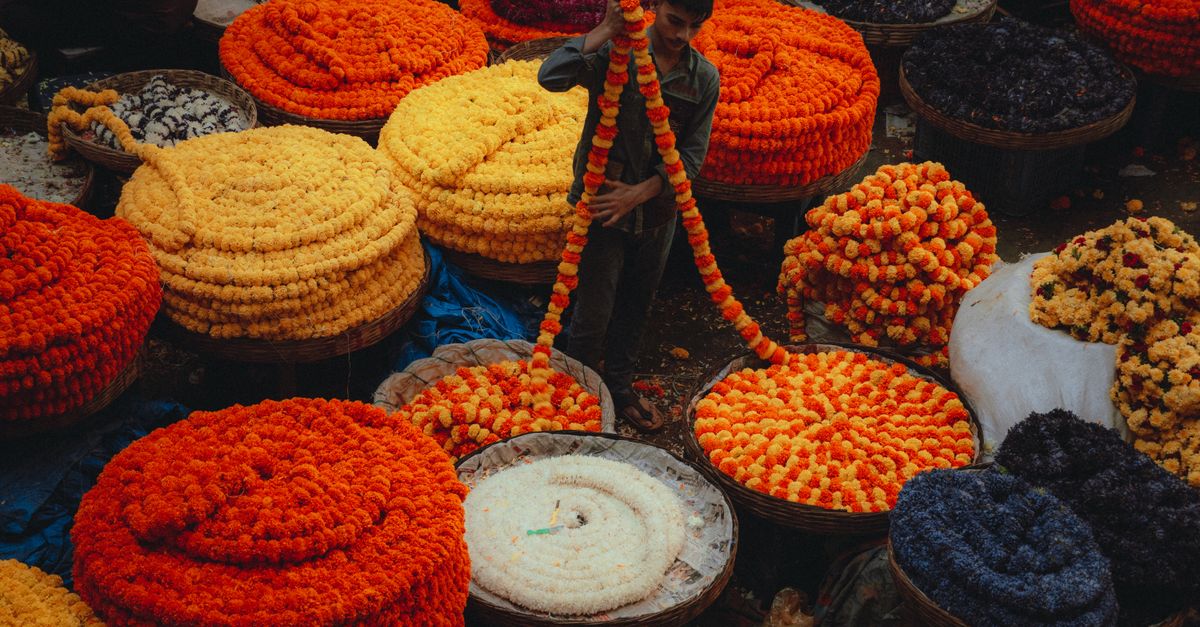 Chennai artisans weave elaborate floral offerings for goddesses