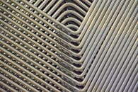 Abstract Metal Chair Stack Design Close-Up