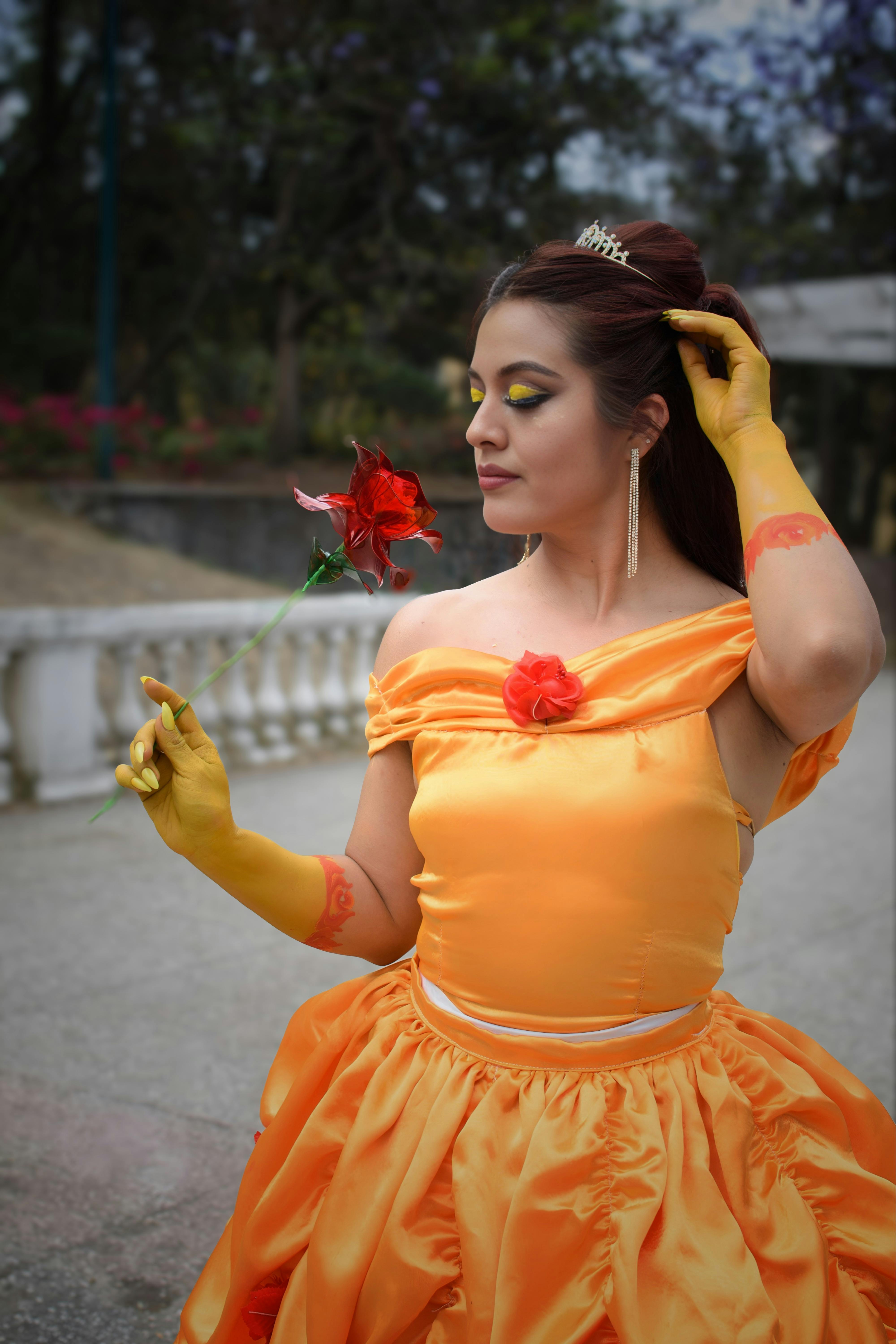 Advanced Beauty and the Beast Jr costume featuring LED and embellishments