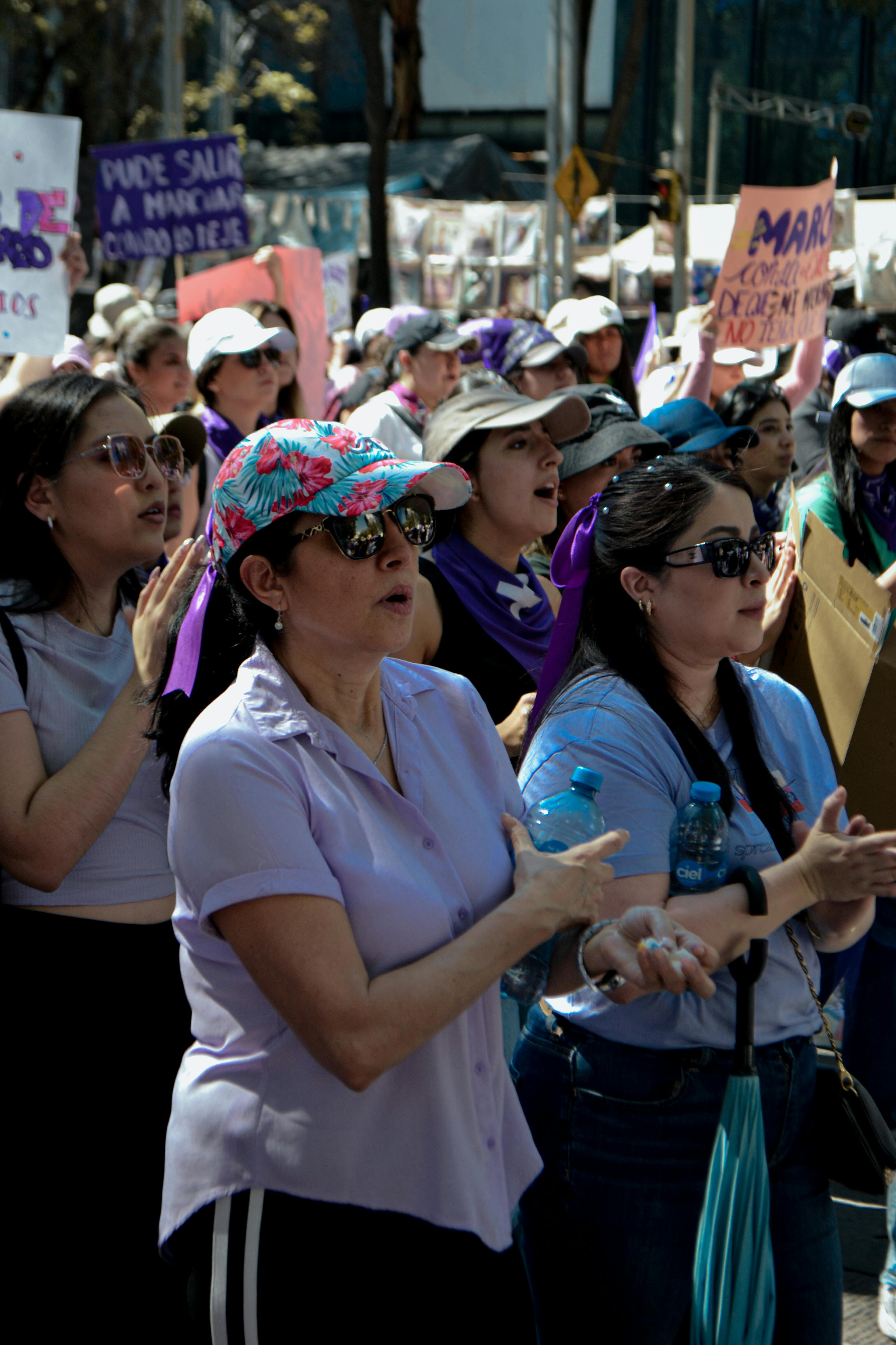 Women gather in Mexico City for a powerful demonstration supporting women's rights and equality.