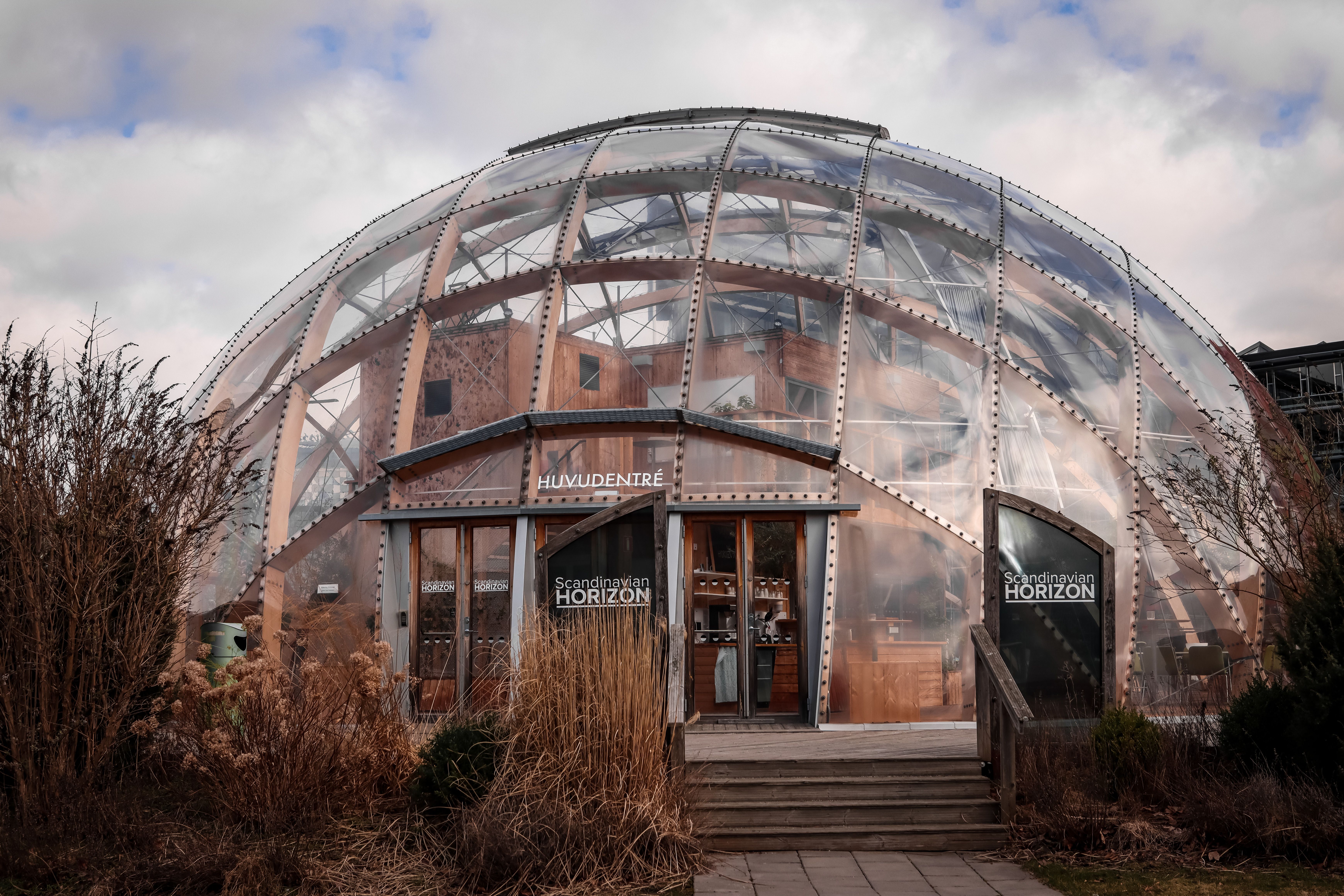 futuristic dome structure in gothenburg sweden