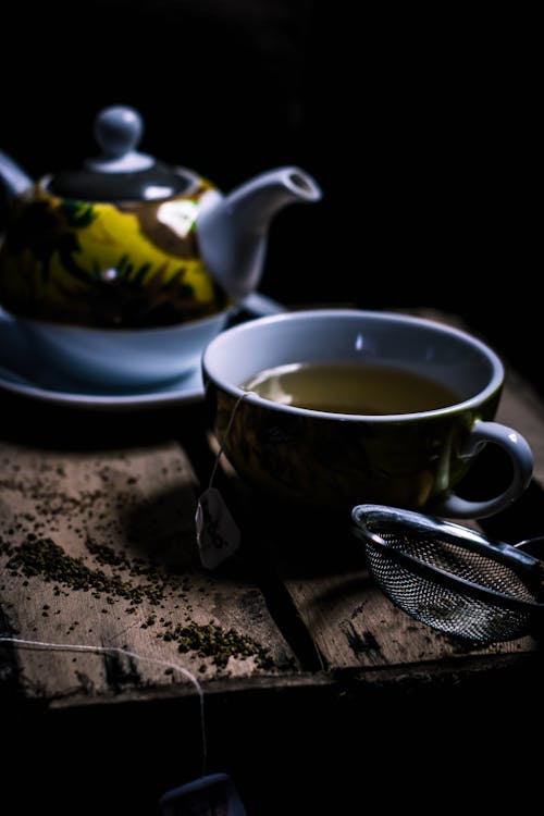 Grey and Yellow Tea Set