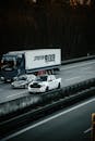 Dynamic Highway Scene with Trucks and Cars