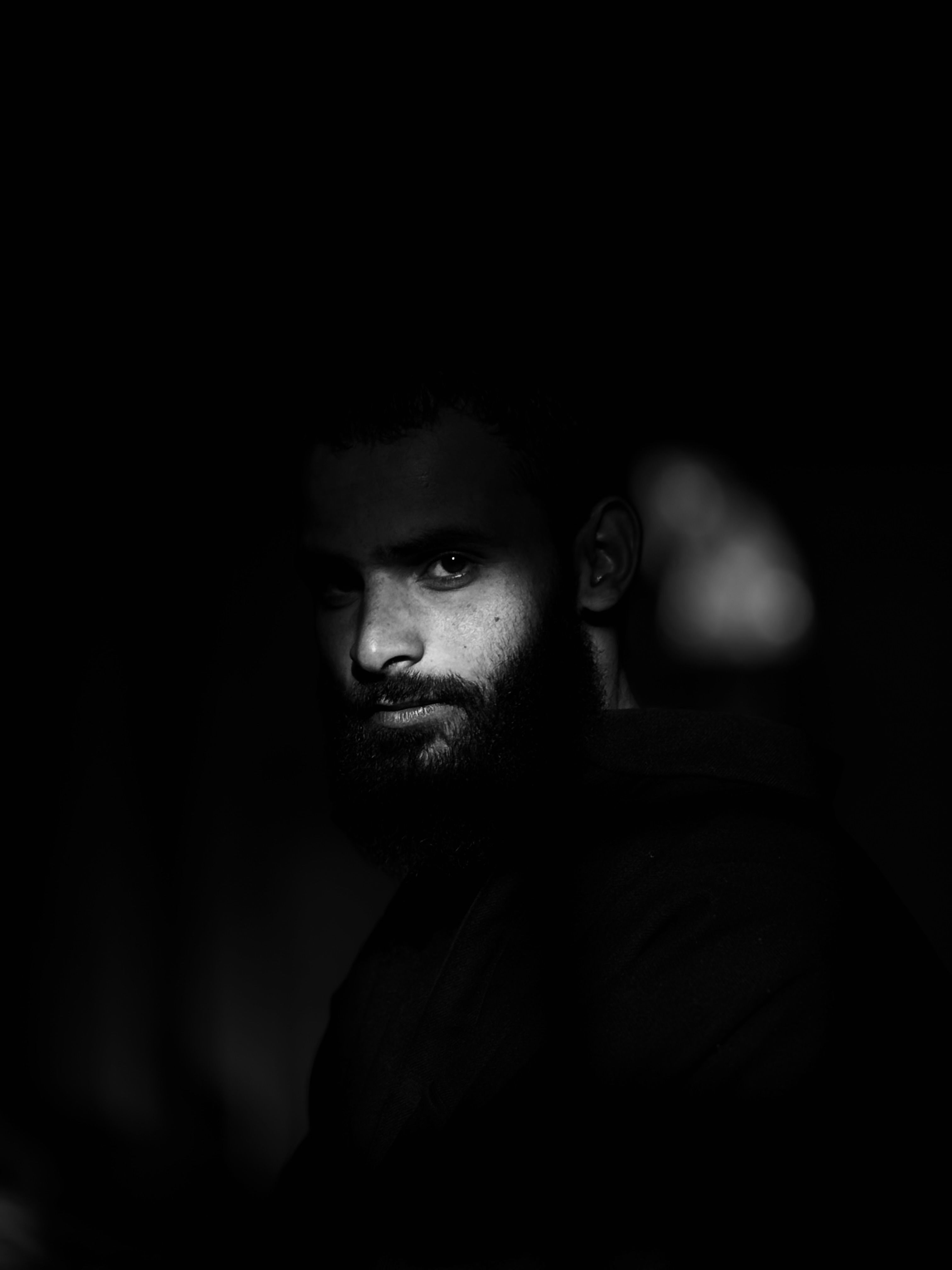 Moody Black and White Portrait of a Man · Free Stock Photo