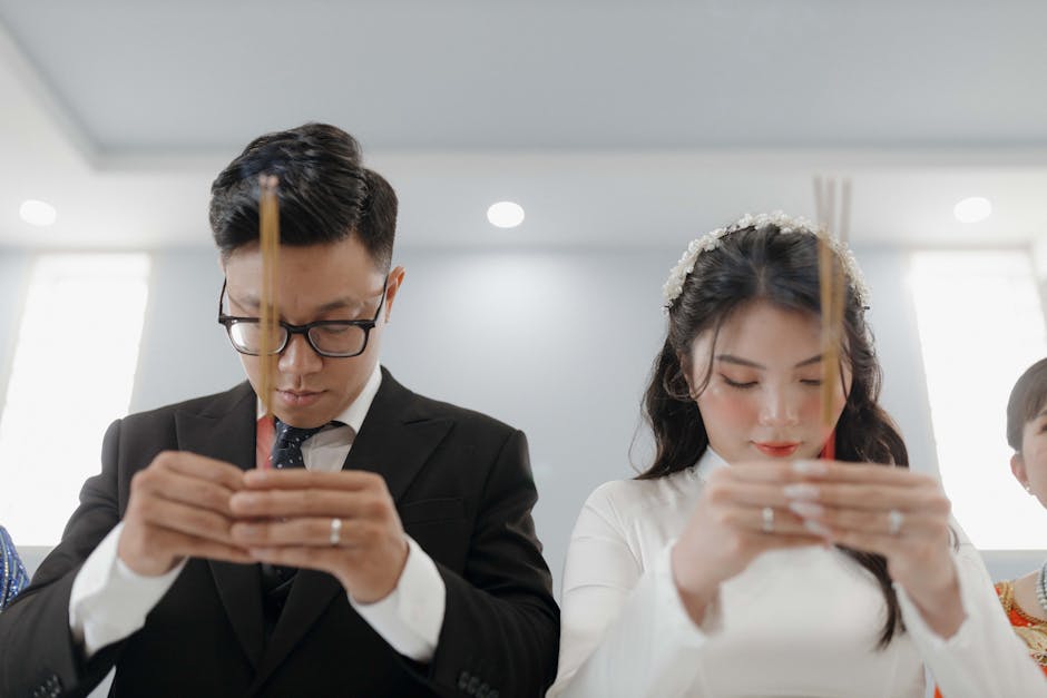 Illustrated guide of incense lighting and intention setting, depicting a couple cherishing a serene moment. Photo by thien vu on Pexels