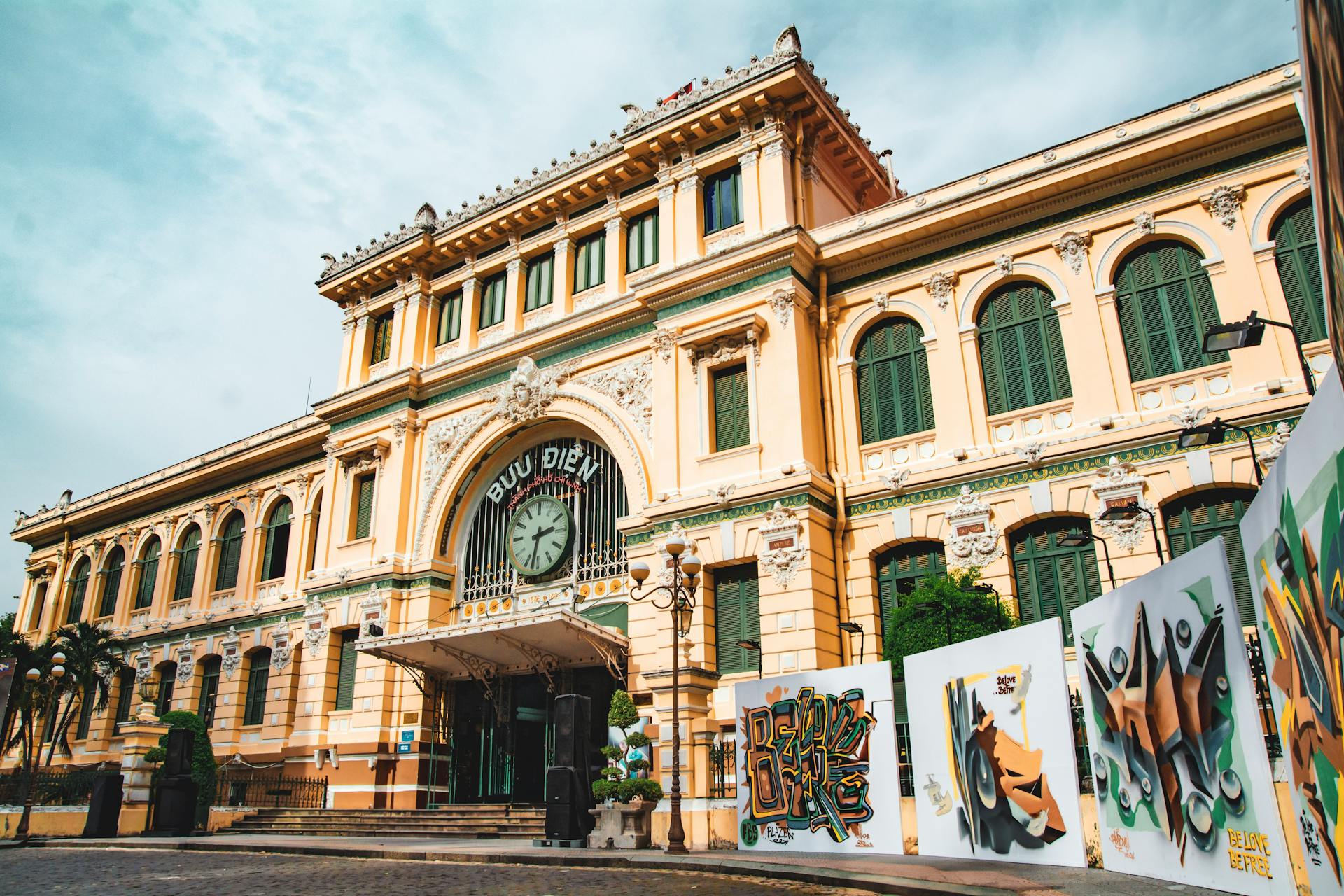 Stunning view of the iconic Saigon Central Post Office exterior in Ho Chi Minh City, Vietnam.