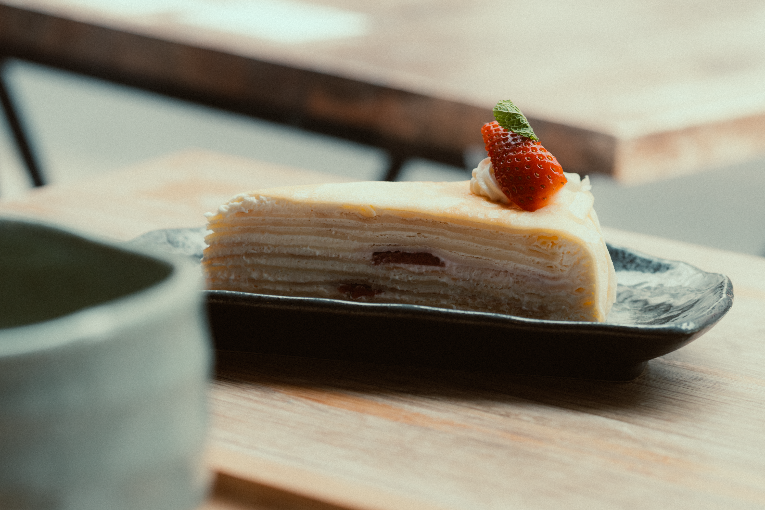 Crepe cake with whipped cream