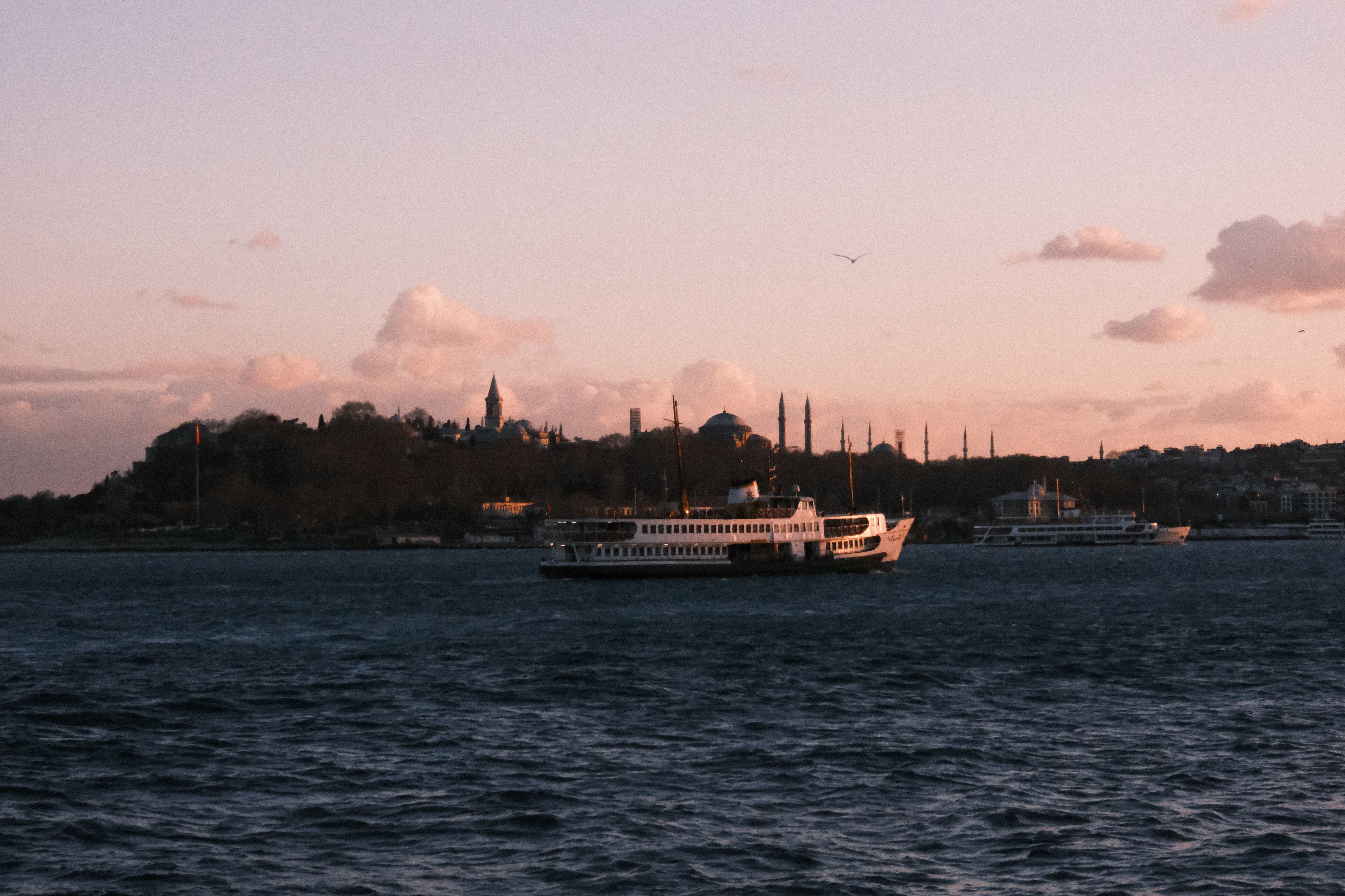 Istanbul Landscape with Bosphorus at Sunset · Free Stock Photo
