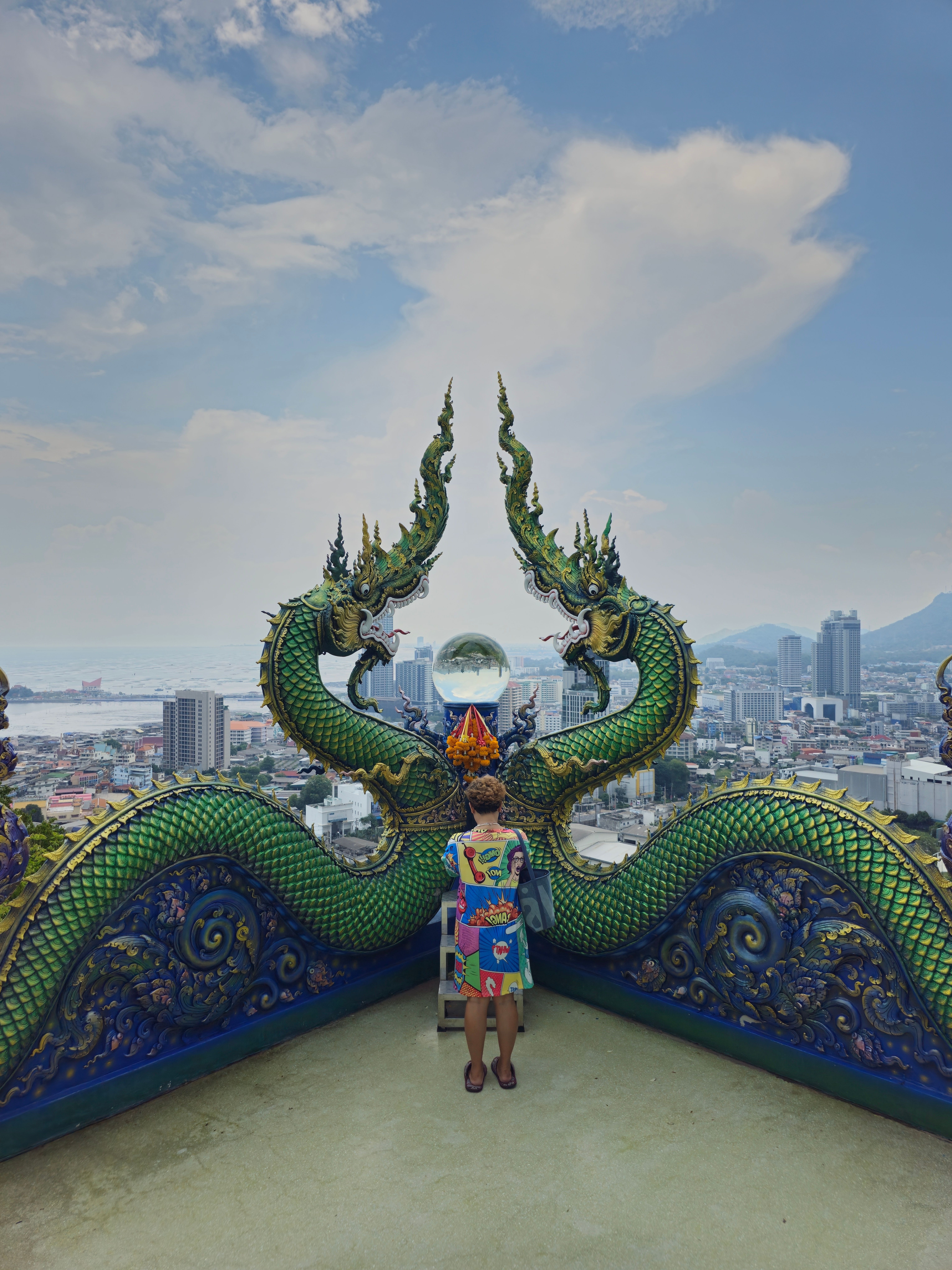 Stunning City View from Thai Temple Rooftop · Free Stock Photo
