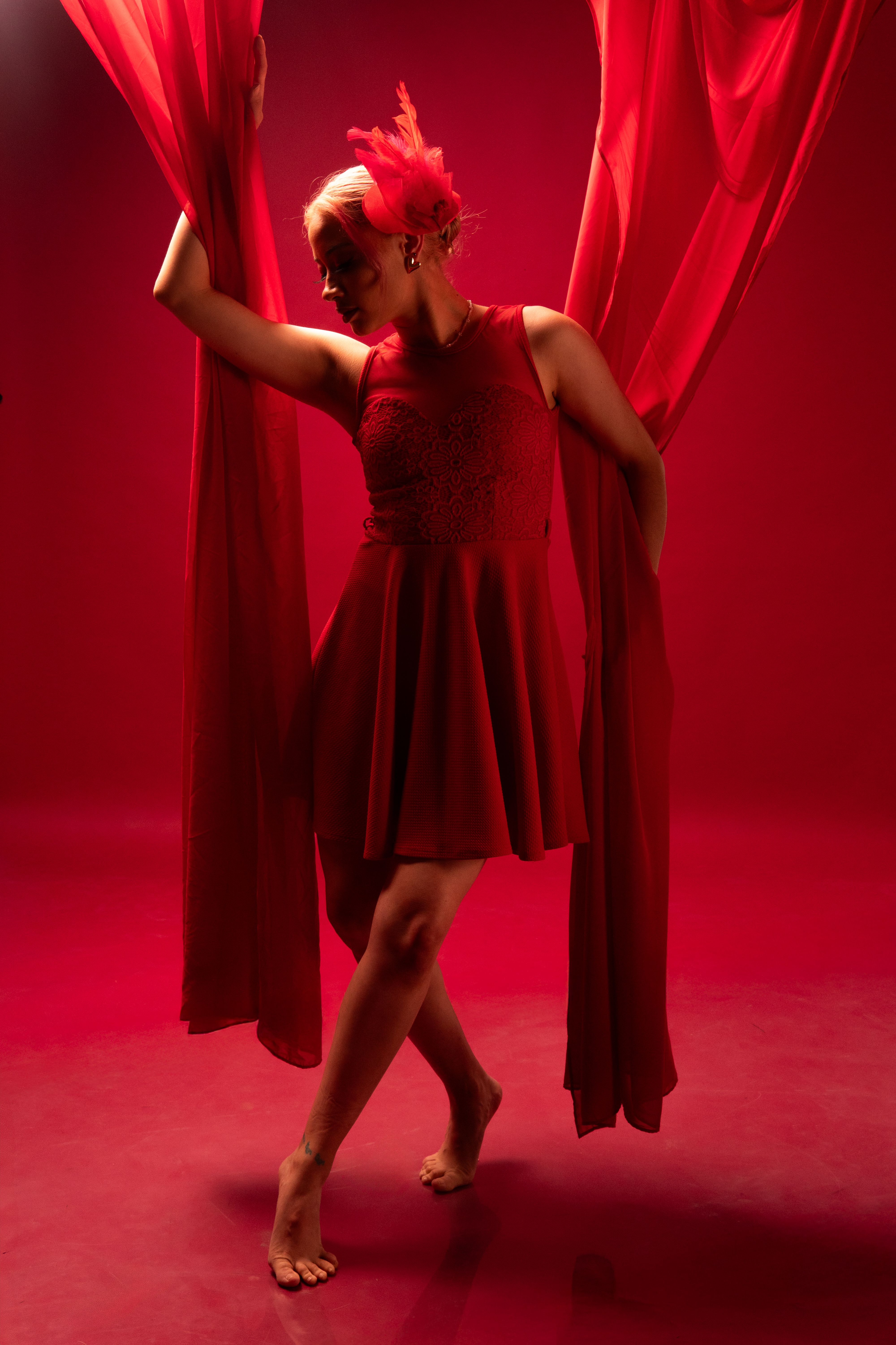 Elegant Ballerina in Red Dance Performance · Free Stock Photo