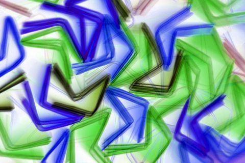 Abstract geometric illustration in blue and green — artwork by Landiva Weber on Pexels