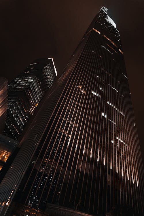 Low Angle Photo Of High-Rise Building During Nighttime