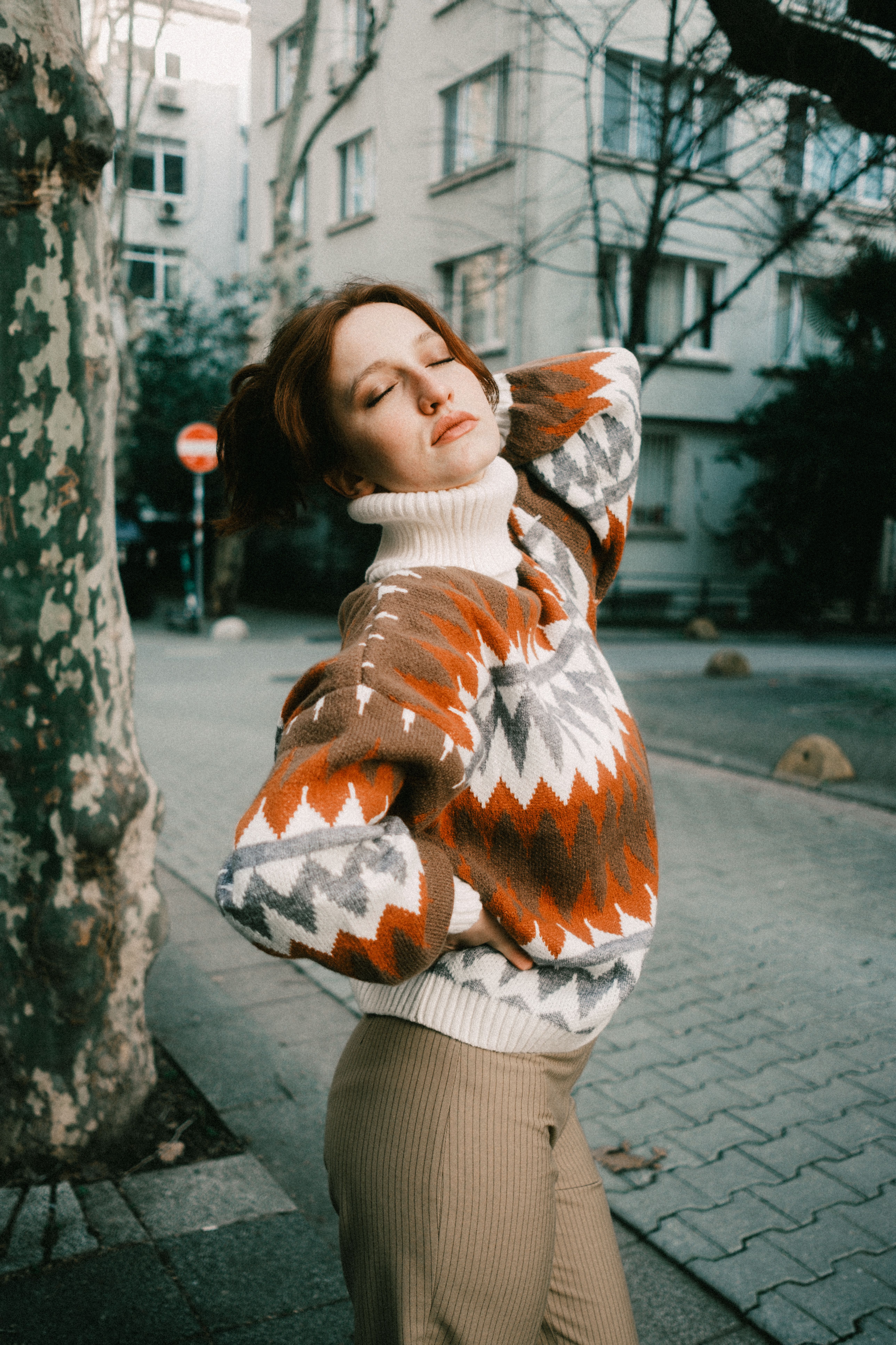 Colorblock sweater dress