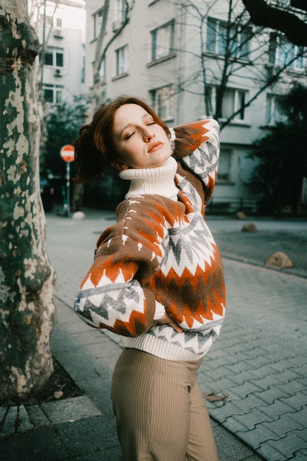 Colorblock sweater dress
