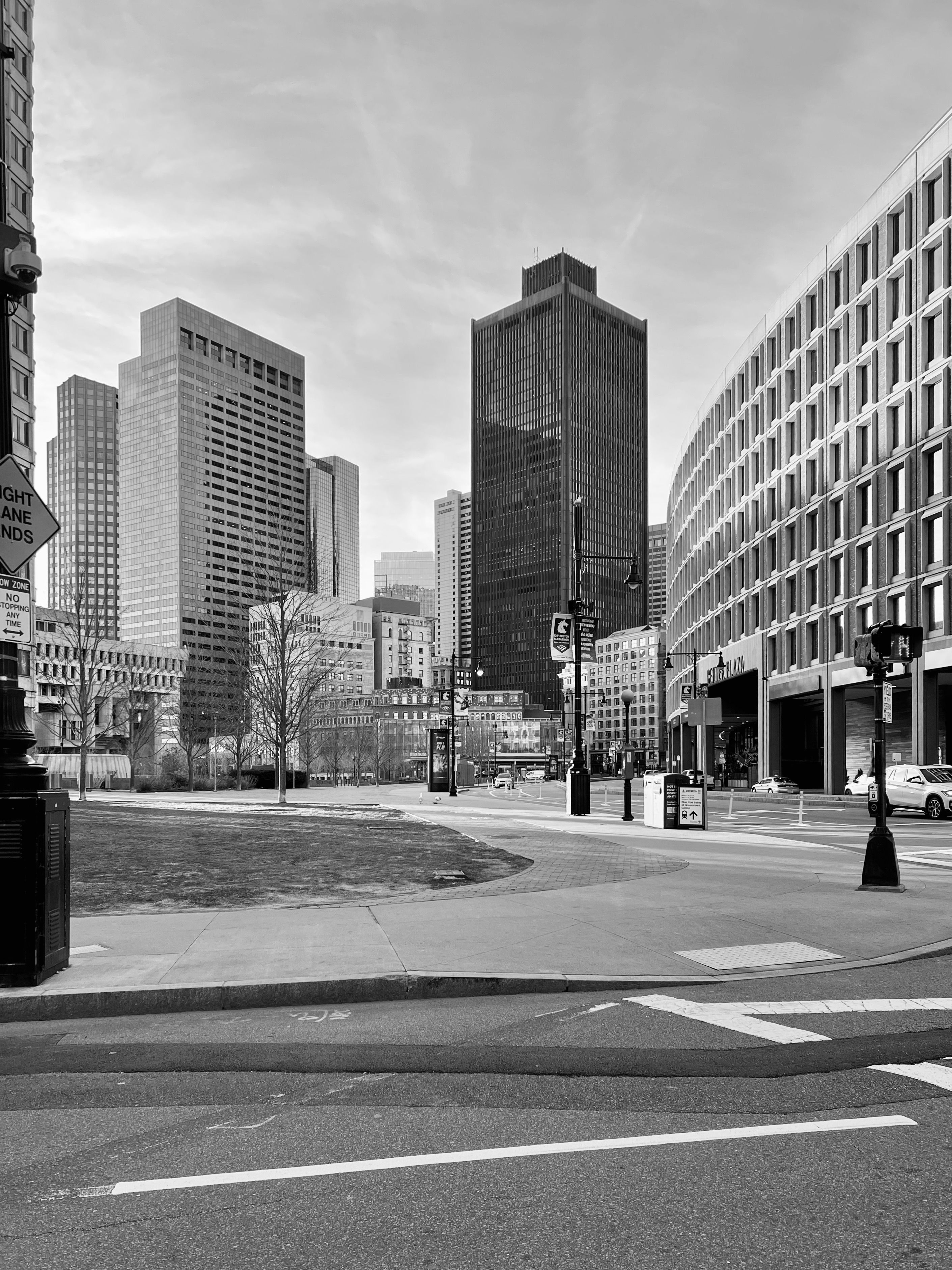 Black and White Urban Cityscape with Skyscrapers · Free Stock Photo