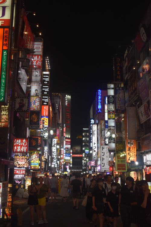 Neon Lights near Street at Night · Free Stock Photo