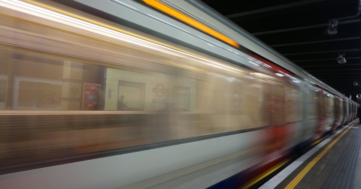 Blurred Motion of Train at Railroad Station
