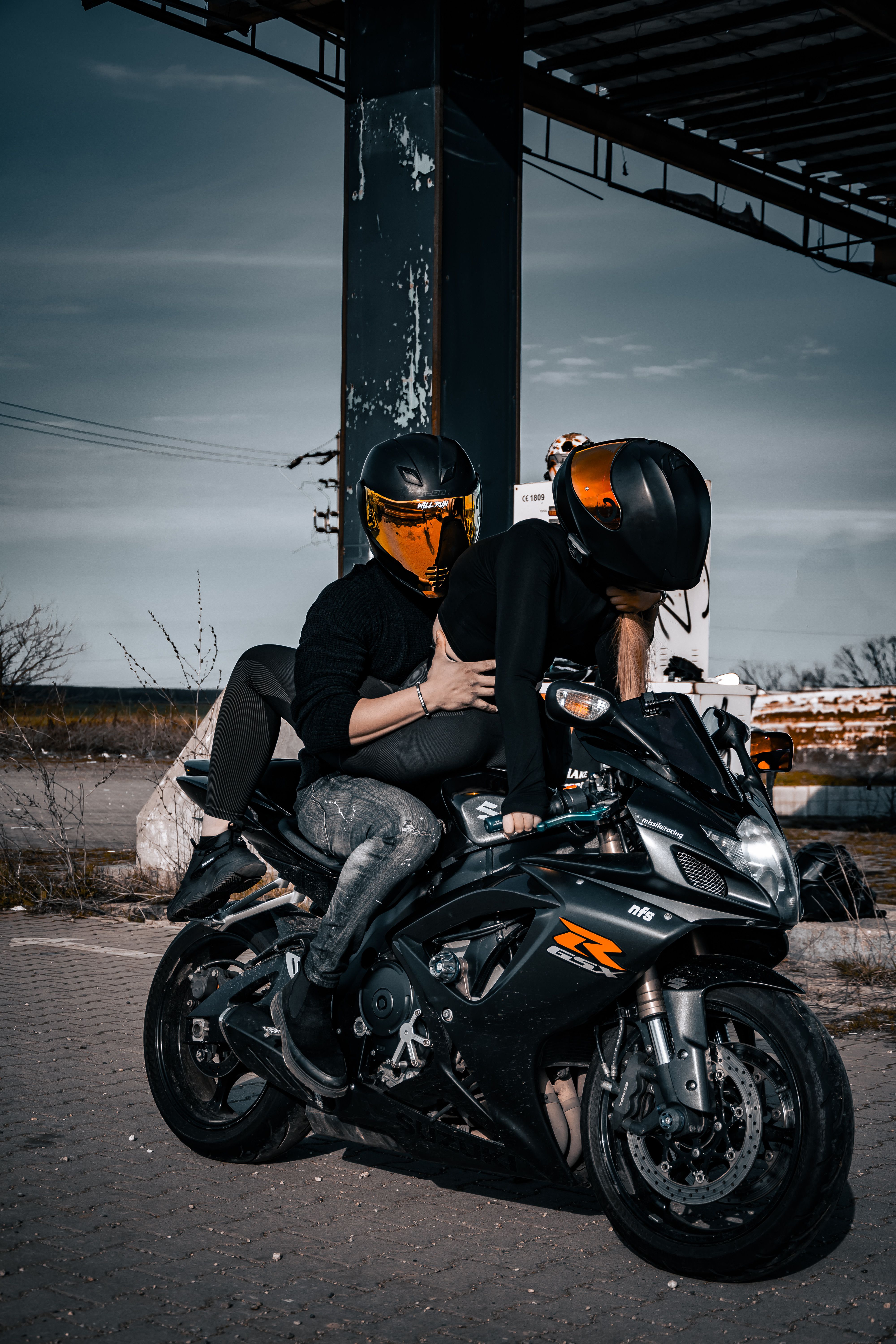 Dynamic Duo Riding Motorcycle Adventure Outdoors · Free Stock Photo