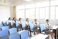 Asian Female Students in Classroom Setting
