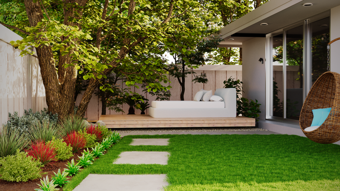 Modern outdoor patio garden