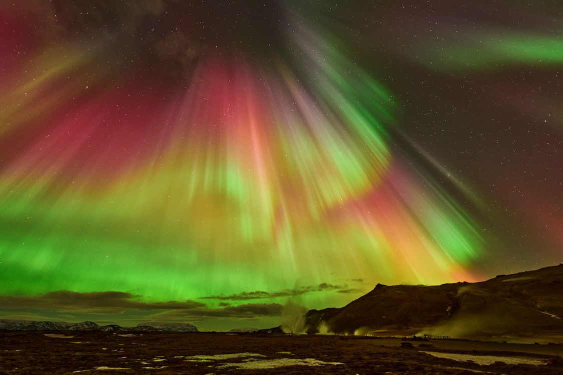 Stunning Aurora Borealis over Icelandic Landscape · Free Stock Photo