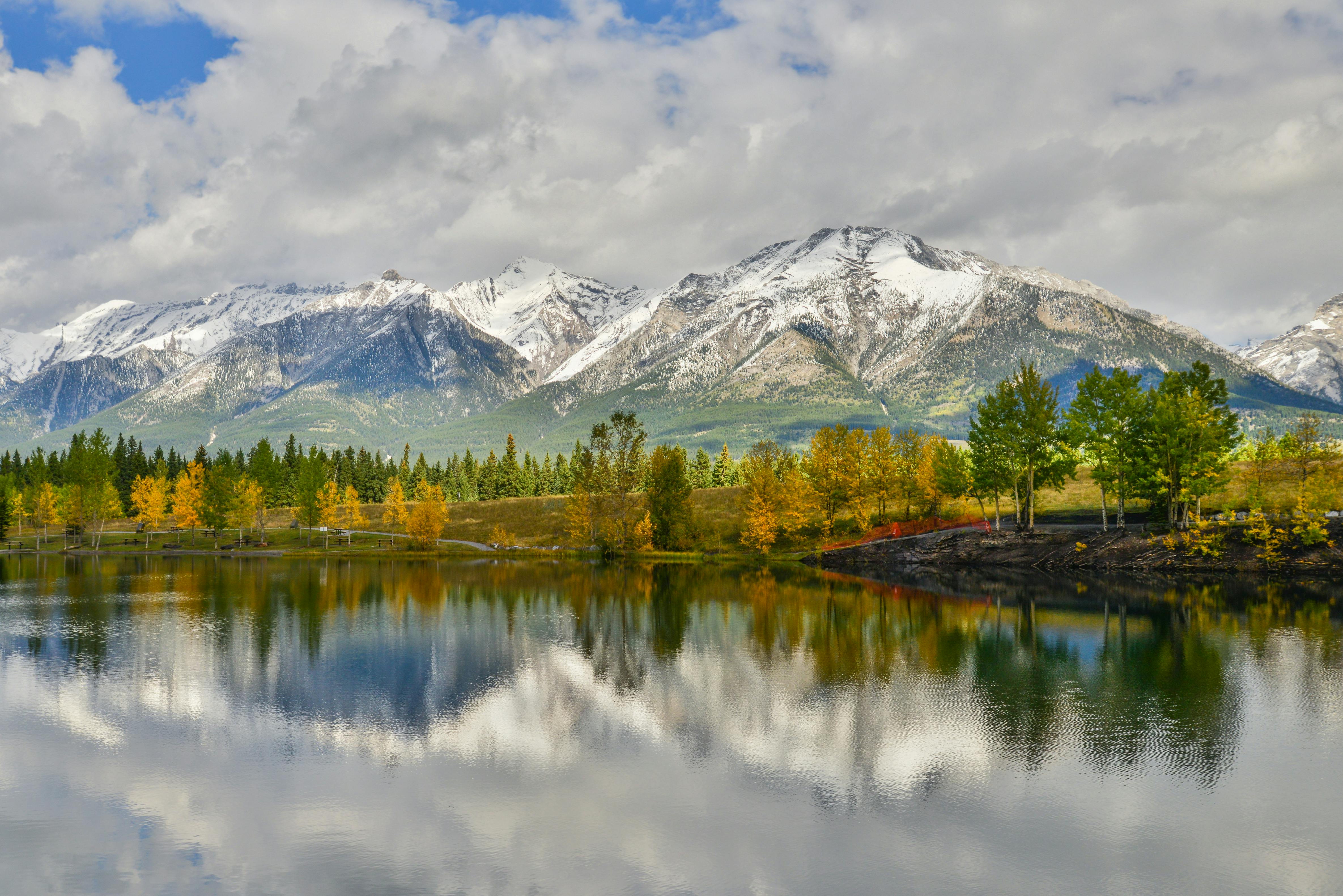 A serene autumn view of Canmore