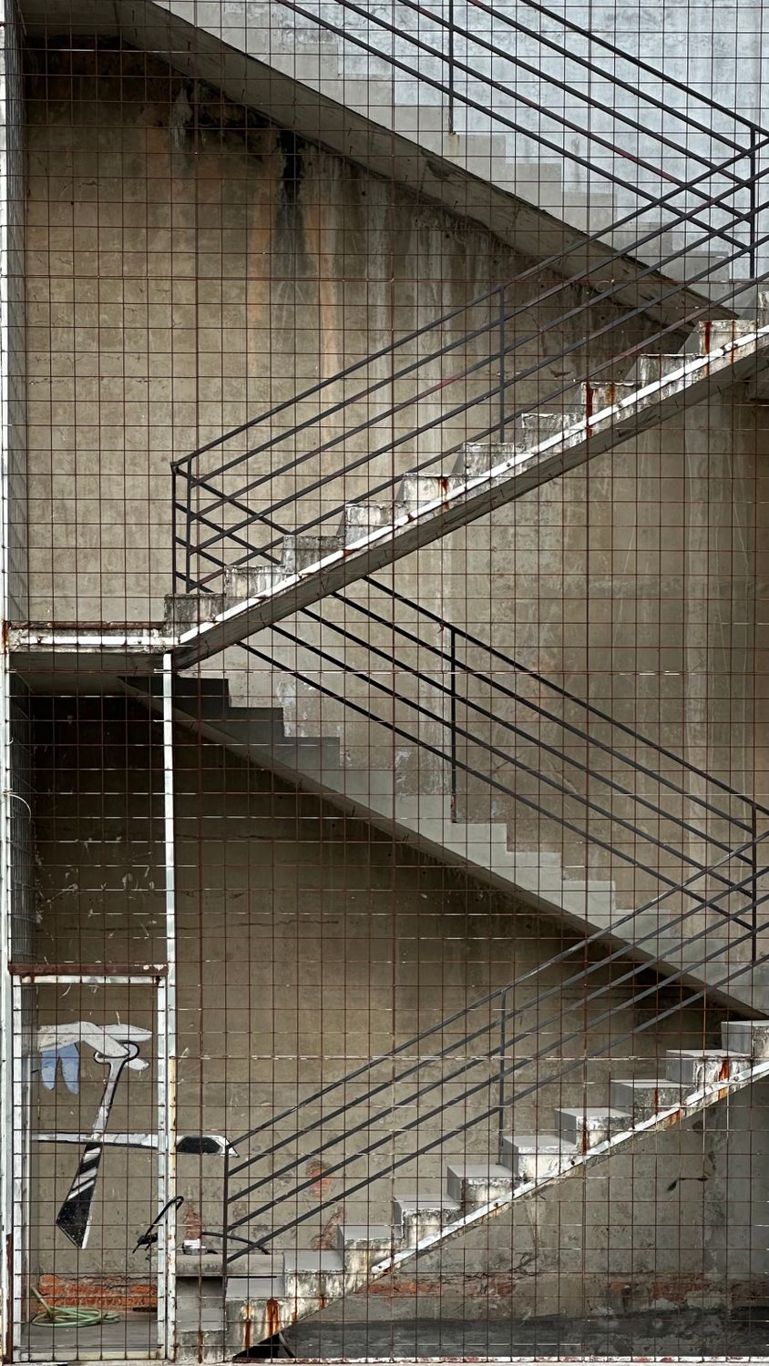 Urban Industrial Staircase with Metal Railings · Free Stock Photo