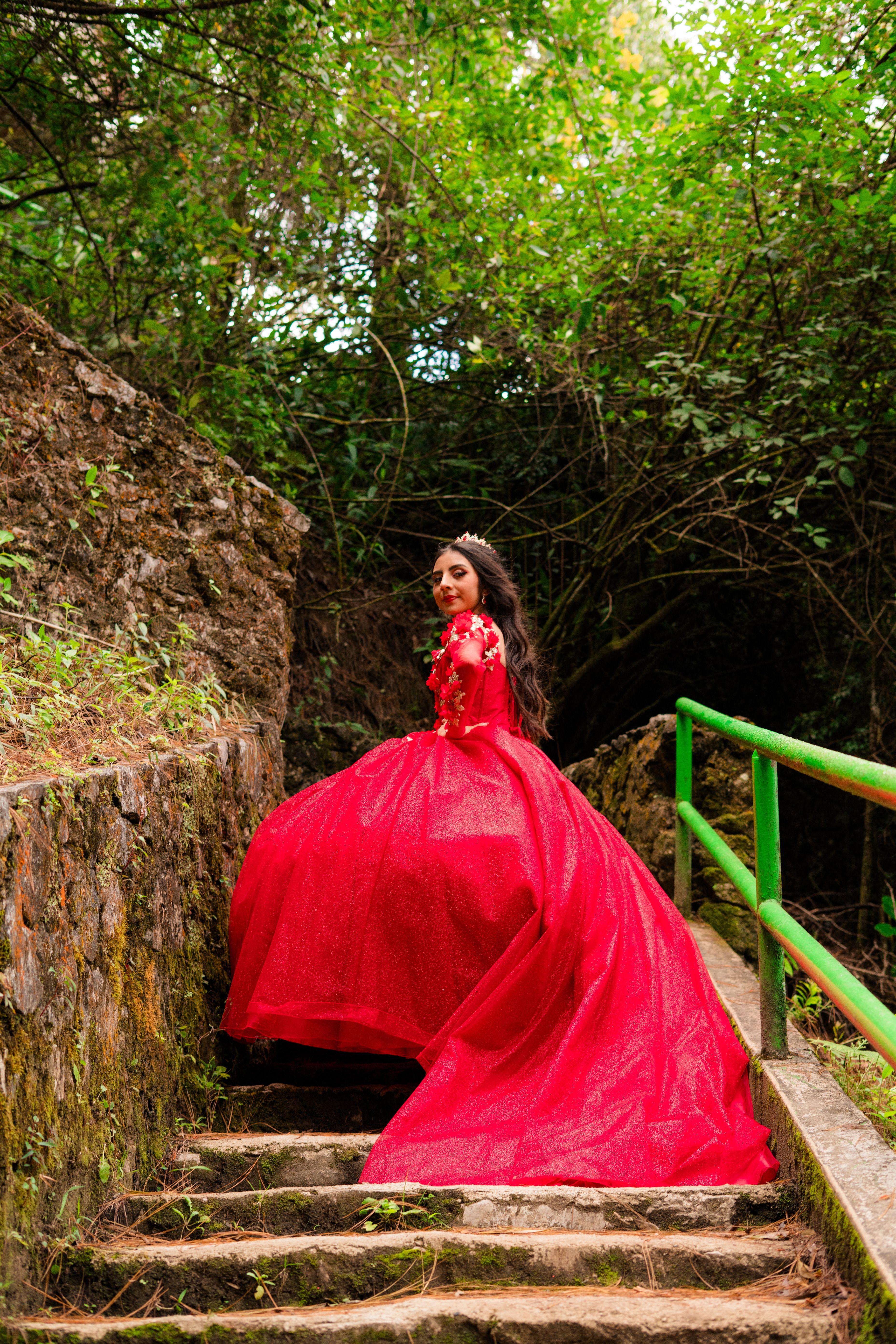 forest red dress photoshoot Sturmideenkind