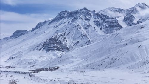 Free Stunning view of the snow-laden Himalayan mountains during winter season. Stock Photo