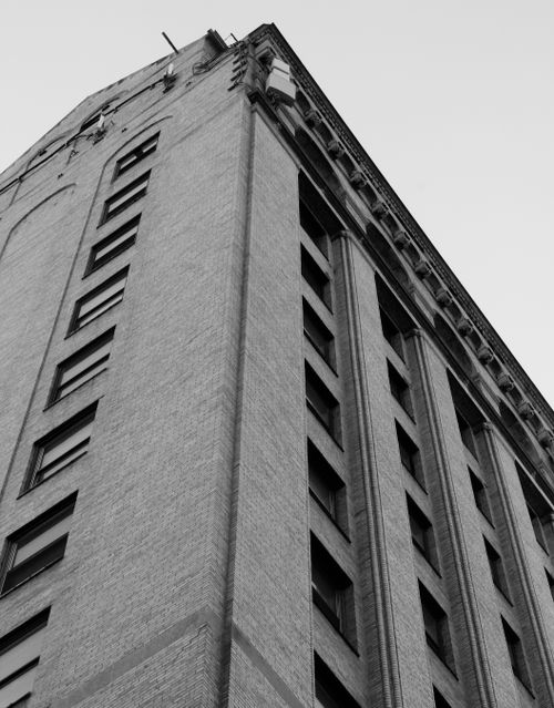 Free Classic architectural shot of a historic building in black and white. Stock Photo