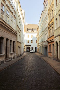 Explore the cobblestone streets of Görlitz, Saxony with vintage architecture.
