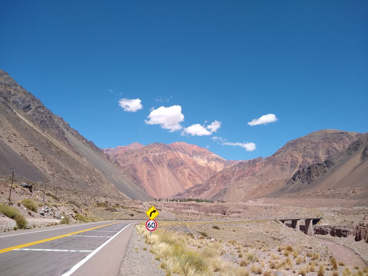 Potrerillos Reservoir with the Andes in the background, Mendoza