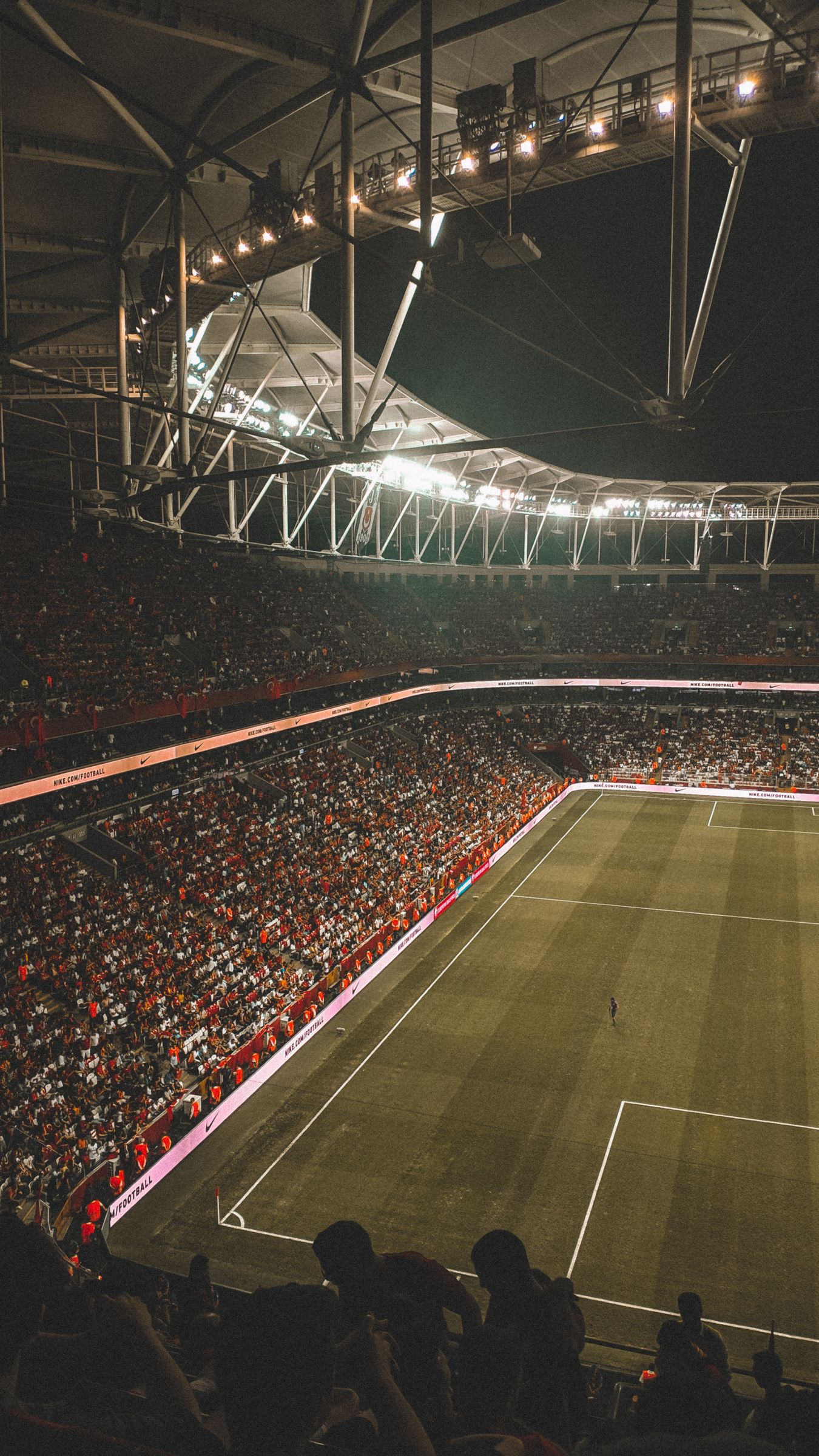 Stadium under floodlights