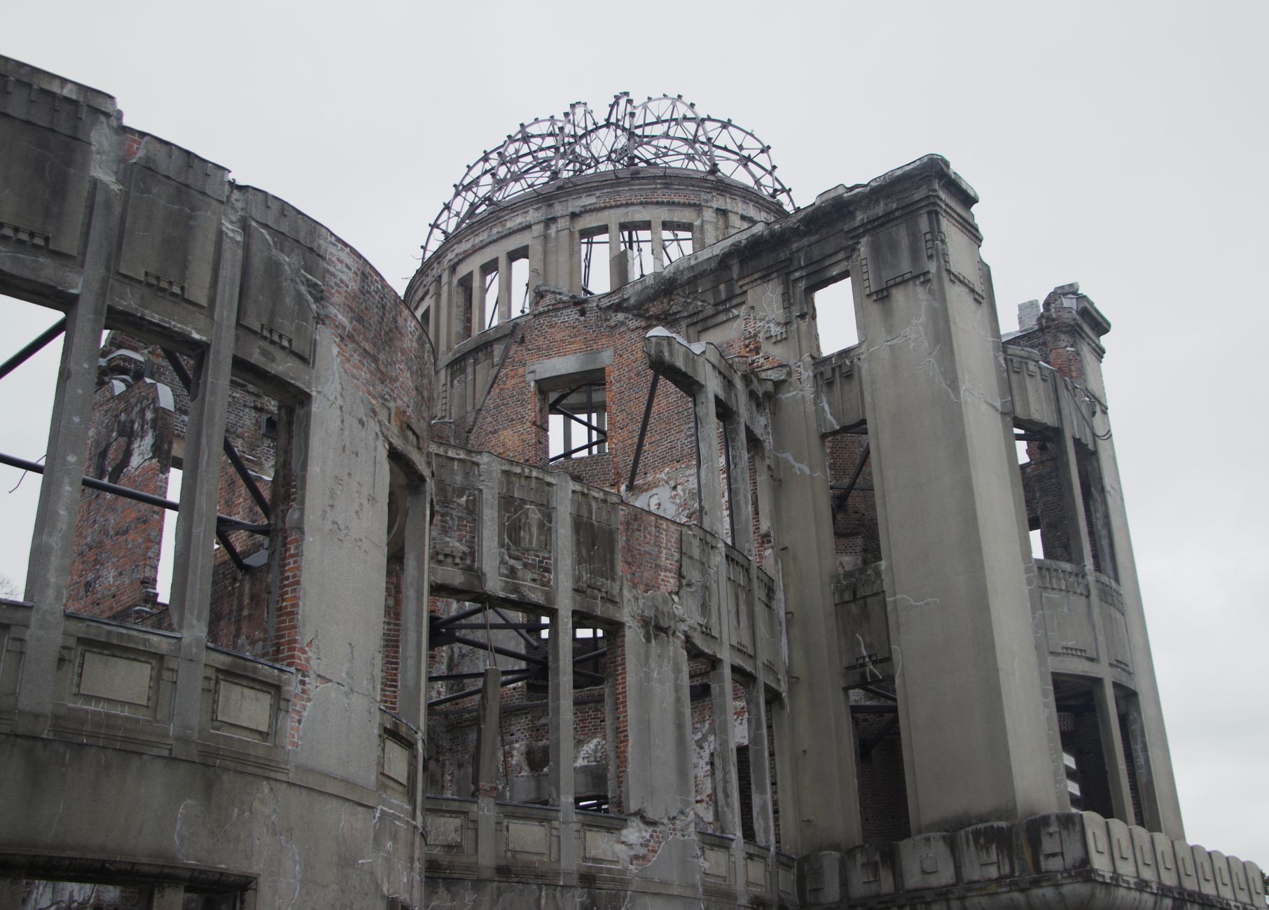 The iconic Hiroshima Peace Memorial Dome stands as a solemn reminder of history in Japan.