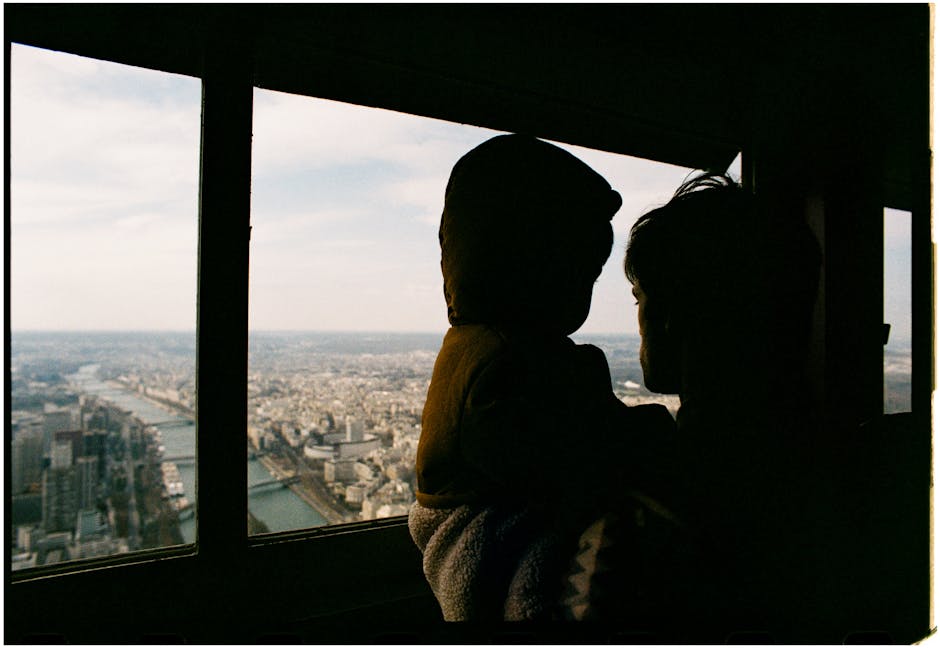 family looking out from an observation deck window - best chicago views family looking out from an observation deck window - best chicago views