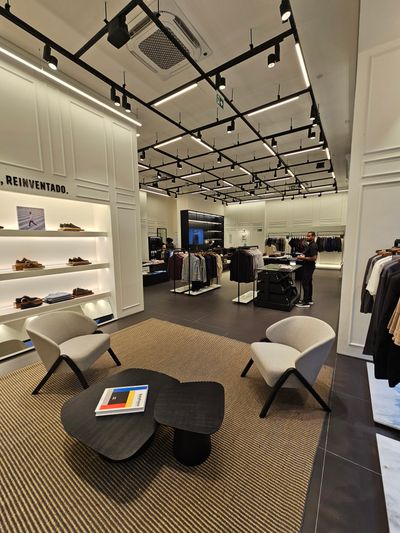 Stylish modern retail store interior with elegant fixtures and fashion displays