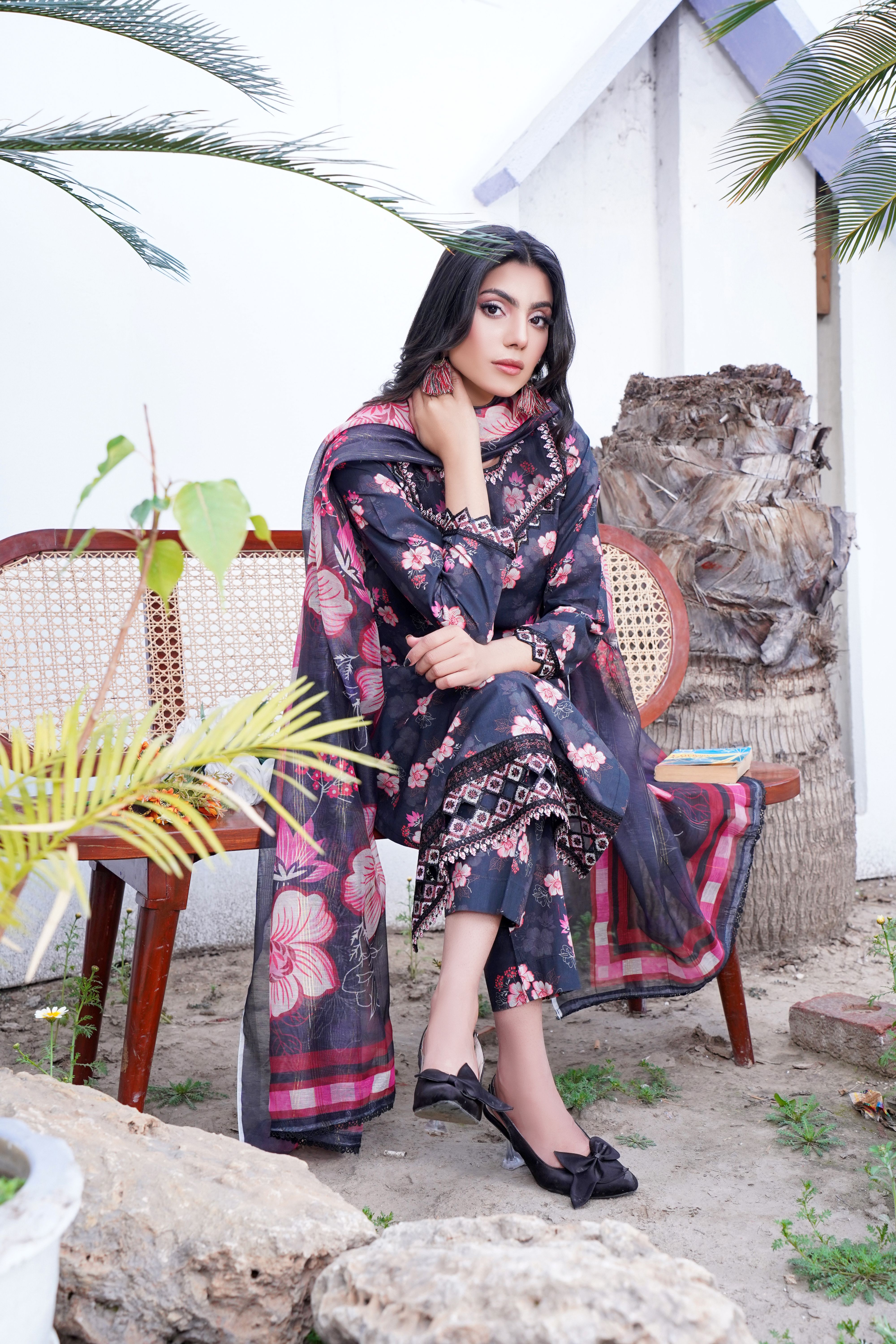 Fashionable Floral Shalwar Kameez Outdoor