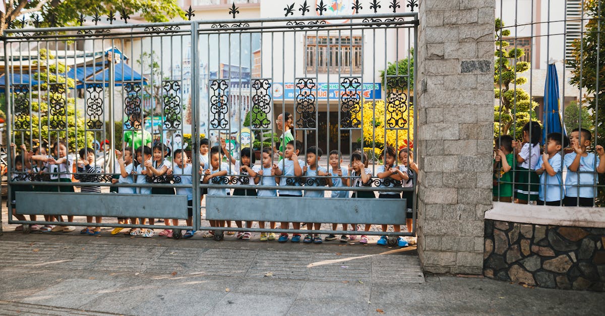Children Waiting In Line At A Playground