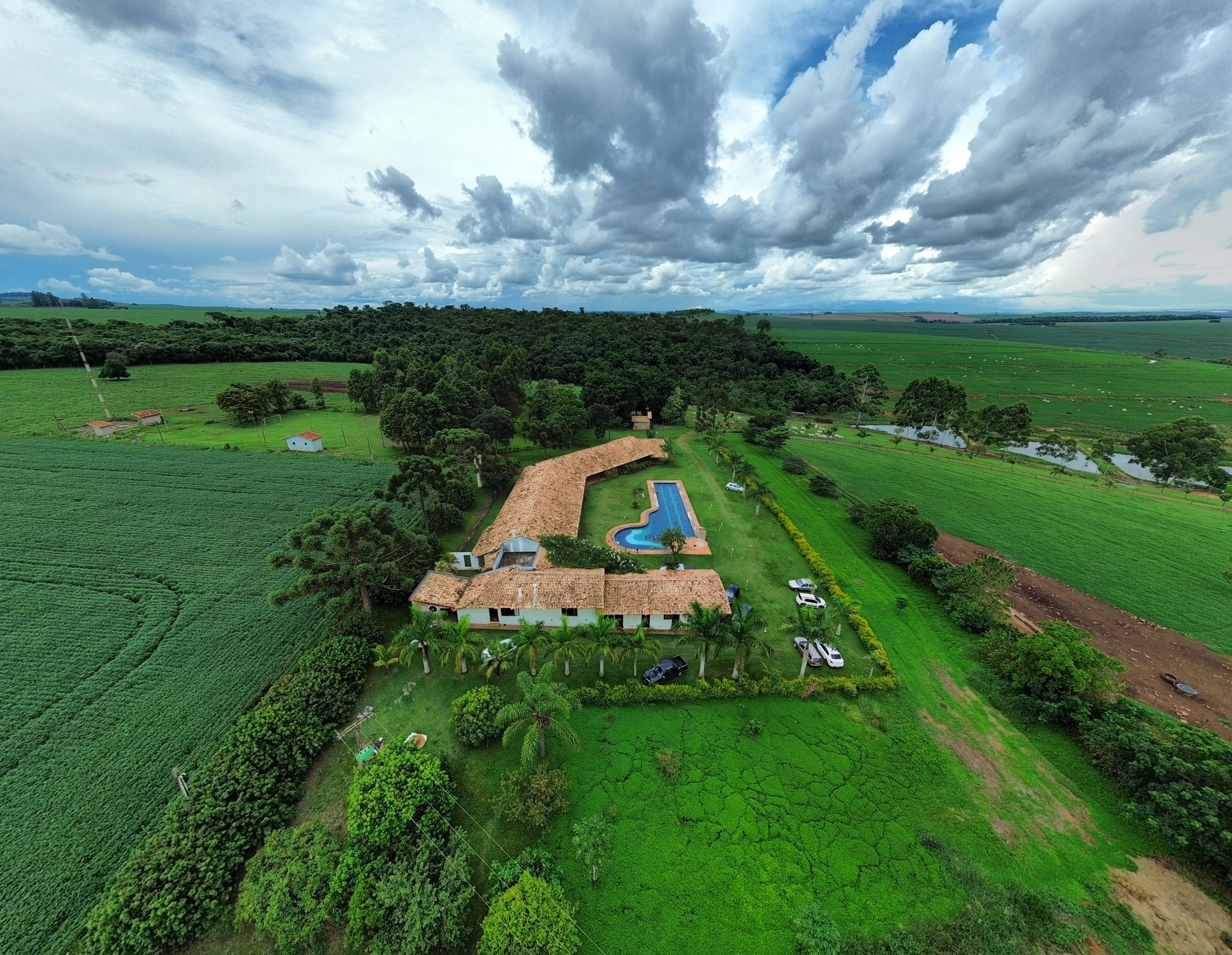 Aerial View of Brazilian Countryside Estate · Free Stock Photo
