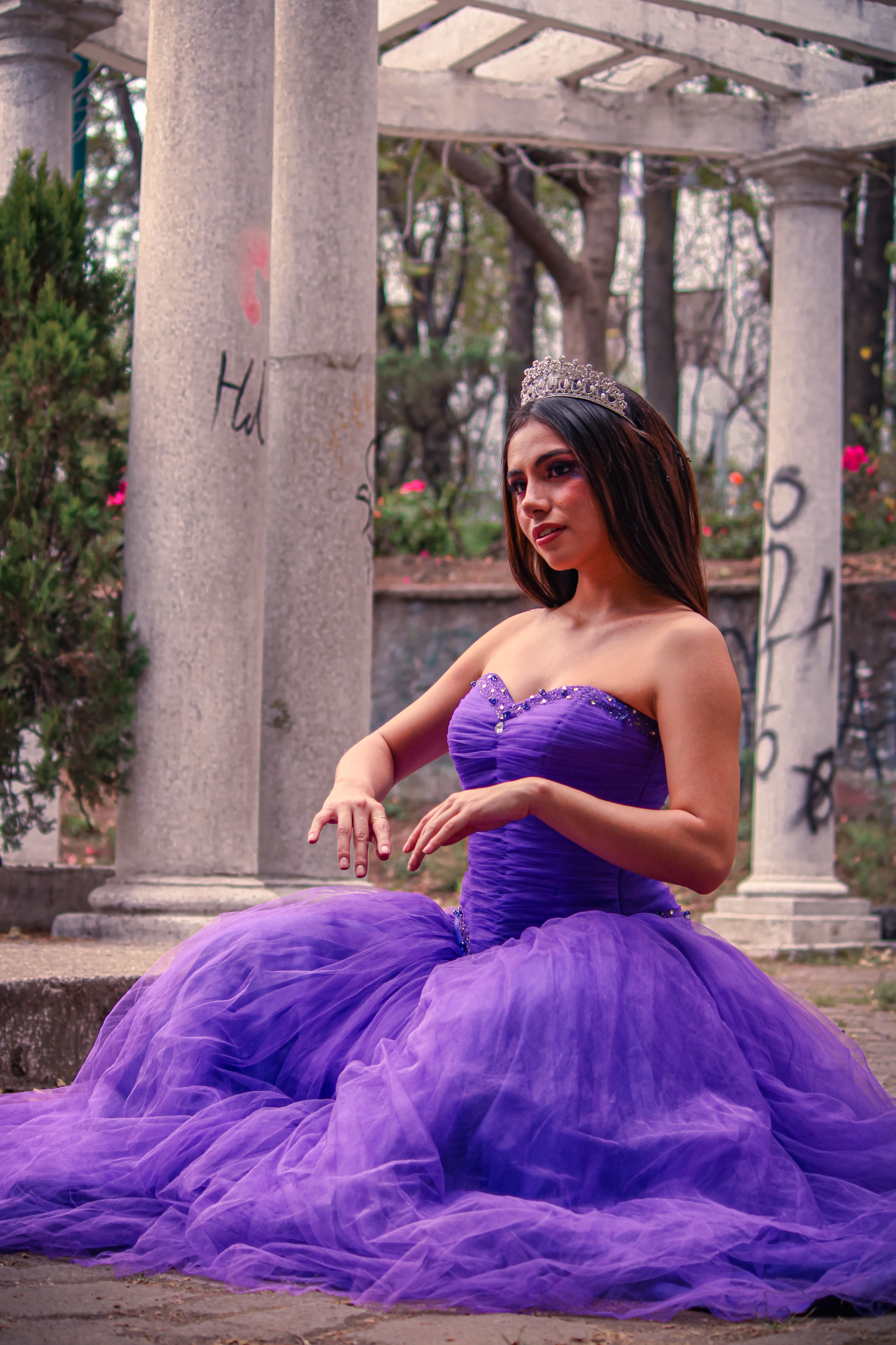 princess in a purple dress Lavender Petal Gown Teuta Matoshi Perfect for magical birthdays or dress up days Princess Lavender Maxi Gown -